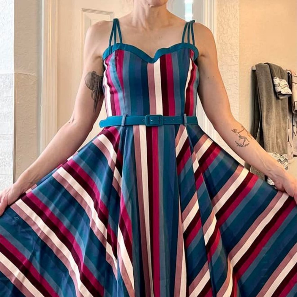 New Collectif Dress Srtriped UK12